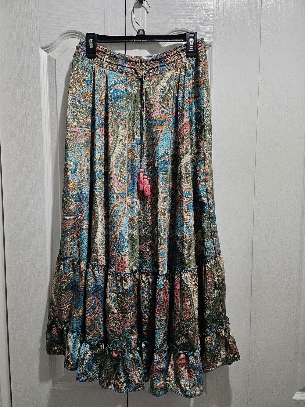 Bohemian Paisley Tiered Maxi Skirt - Multicolor